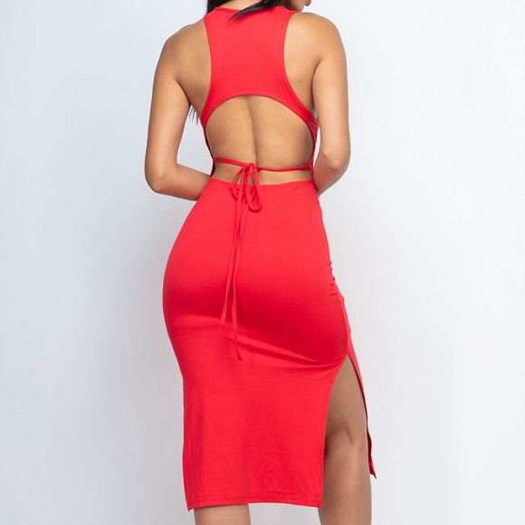 💋Open Back Bodycon Midi 💋 - Picture 6 of 6
